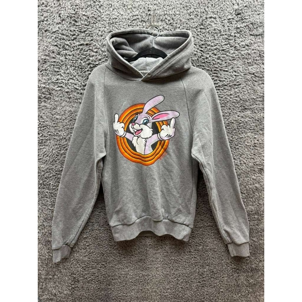 Domrebel Montreal Friends Club Bunny Graphic Pullover Hoodie Gray Womens Size S